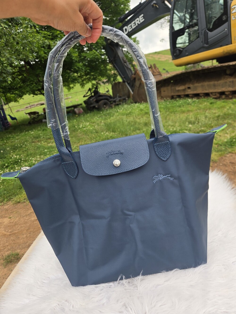Longchamp Le Pliage Large Tote Bag Teal Color